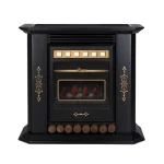 بخاری گازی شومینه ای ایران شرق مدل بنیامین CH250 طرح چوب با شیشه کوچک