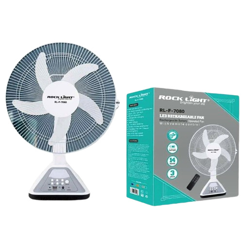 پنکه شارژی و برقی راک لایت مدل RL-F-7080